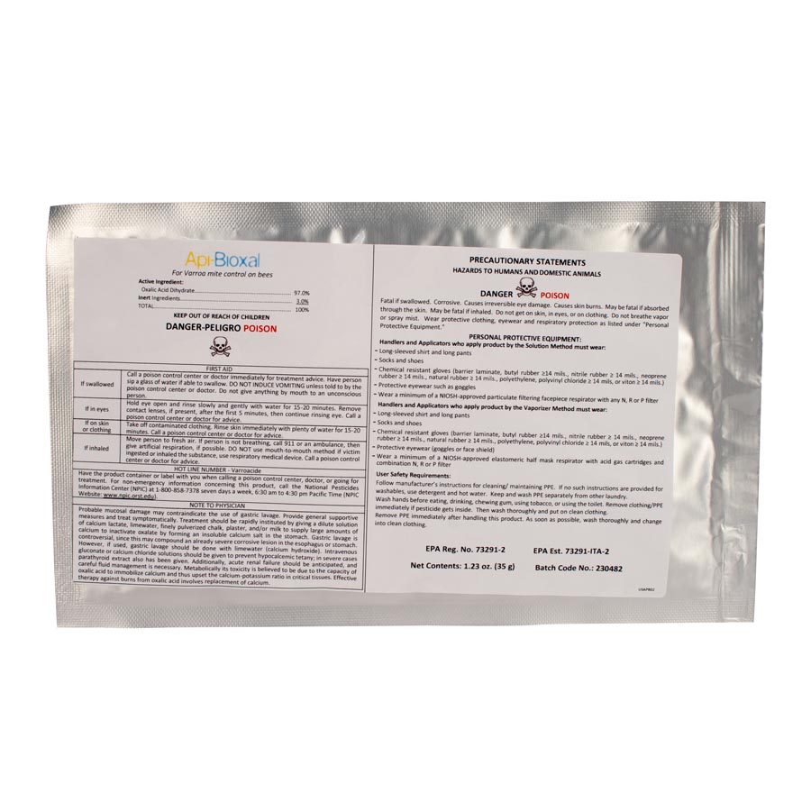 Api-Bioxal Oxalic Acid: 35 Grams | Betterbee